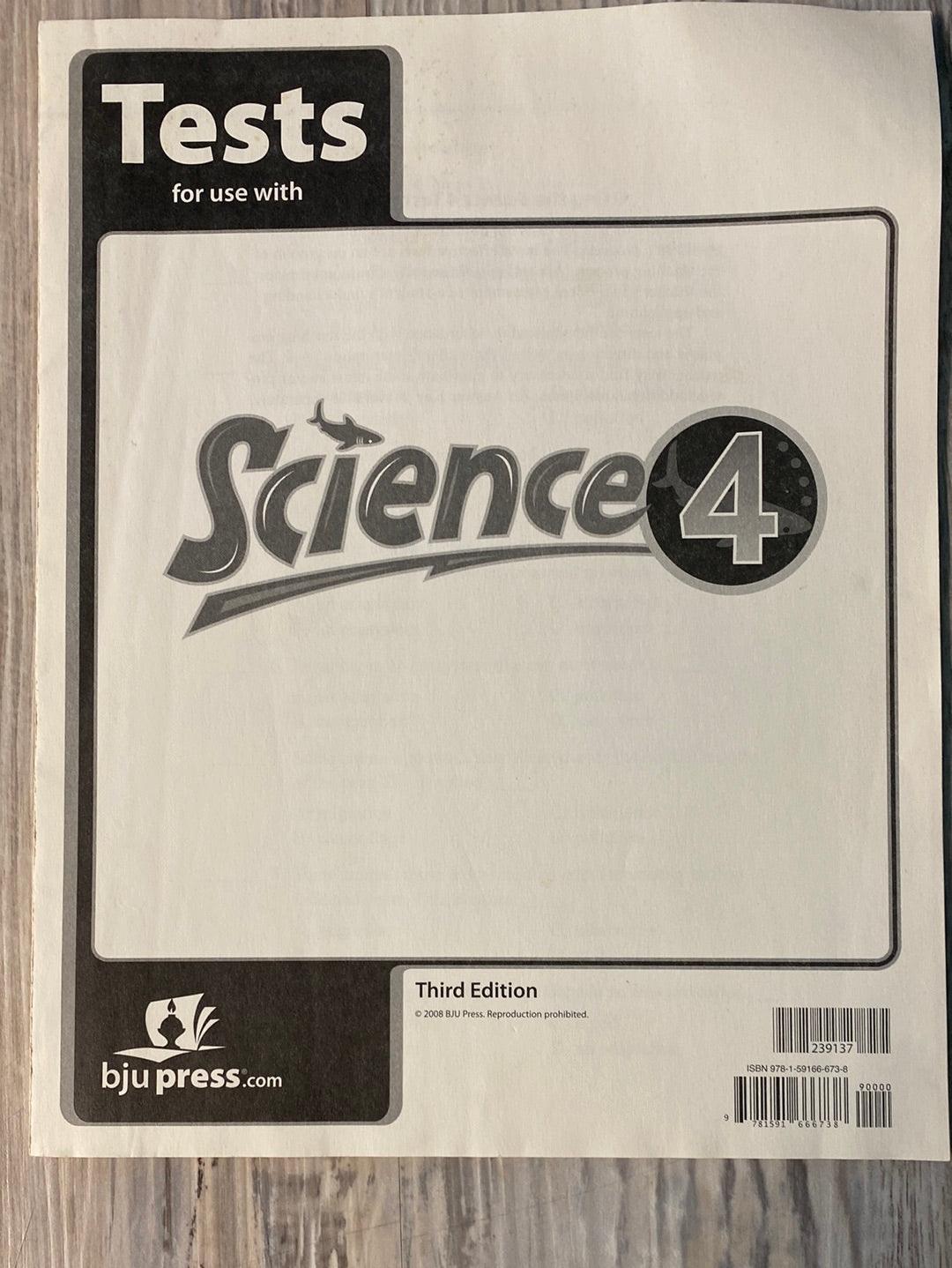 Science 4 Tests And Answer Key 3rd Ed.