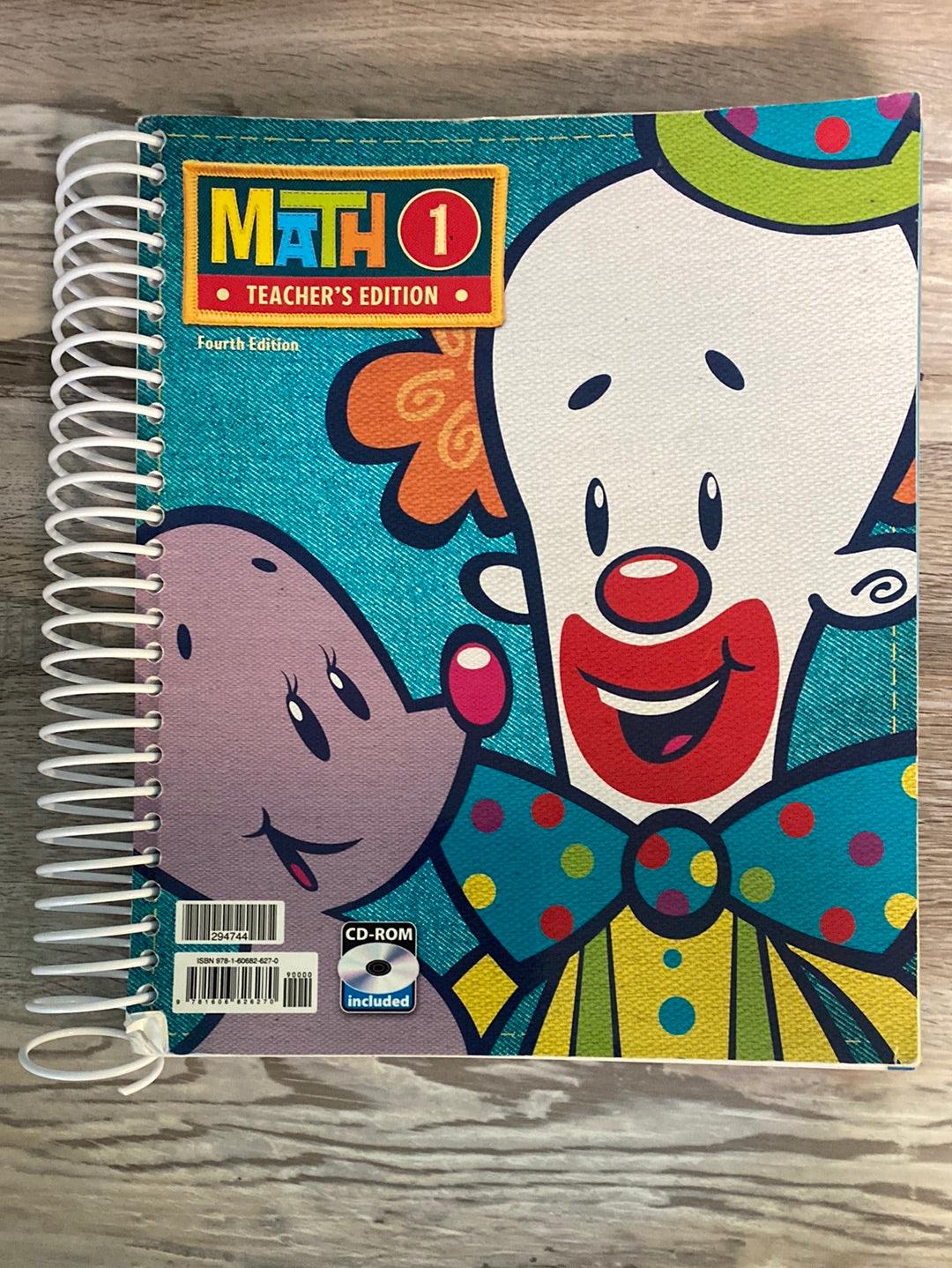 BJU- Math 1 set 4th Ed -3 Piece lot