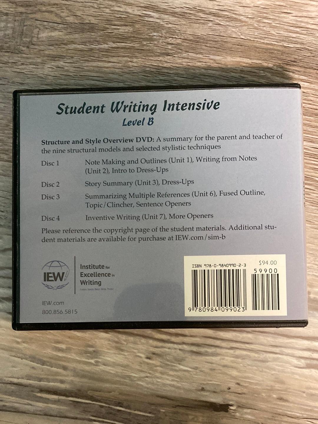 IEW Student Writing Intensive Level B DVD and Notebook
