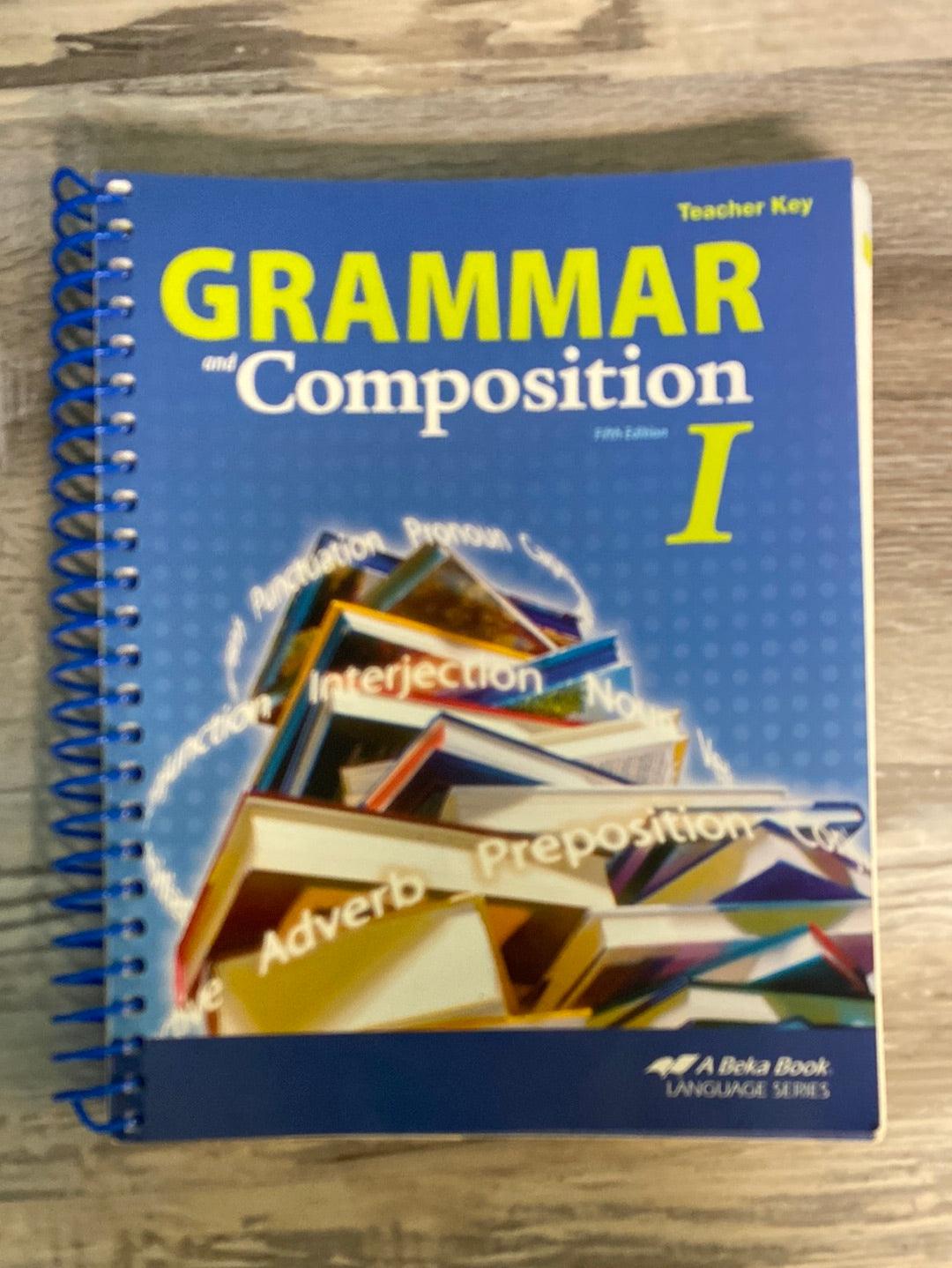 Abeka Grammar and Composition I Teacher Key, 5th Edition, grade 7