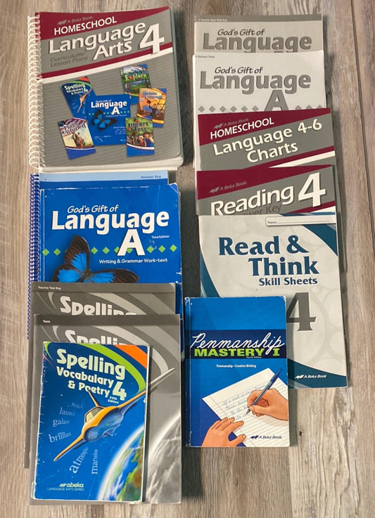 Abeka Language Arts 4 Partial Set