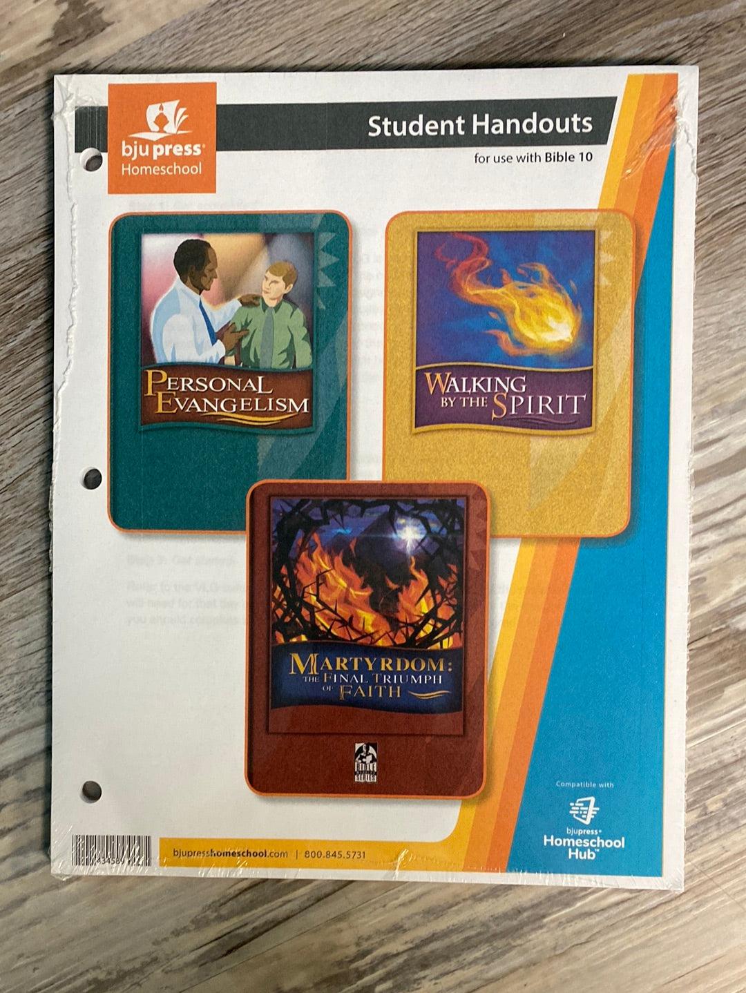 BJU Press Student Handouts for Bible 10