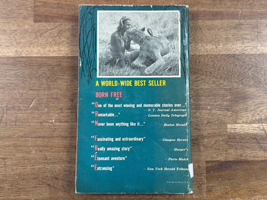 Born Free by Joy Adamson Vintage Bantam Paperback