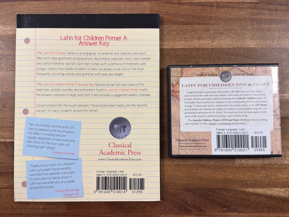 Latin for Children Primer a Answer Key & DVD Set