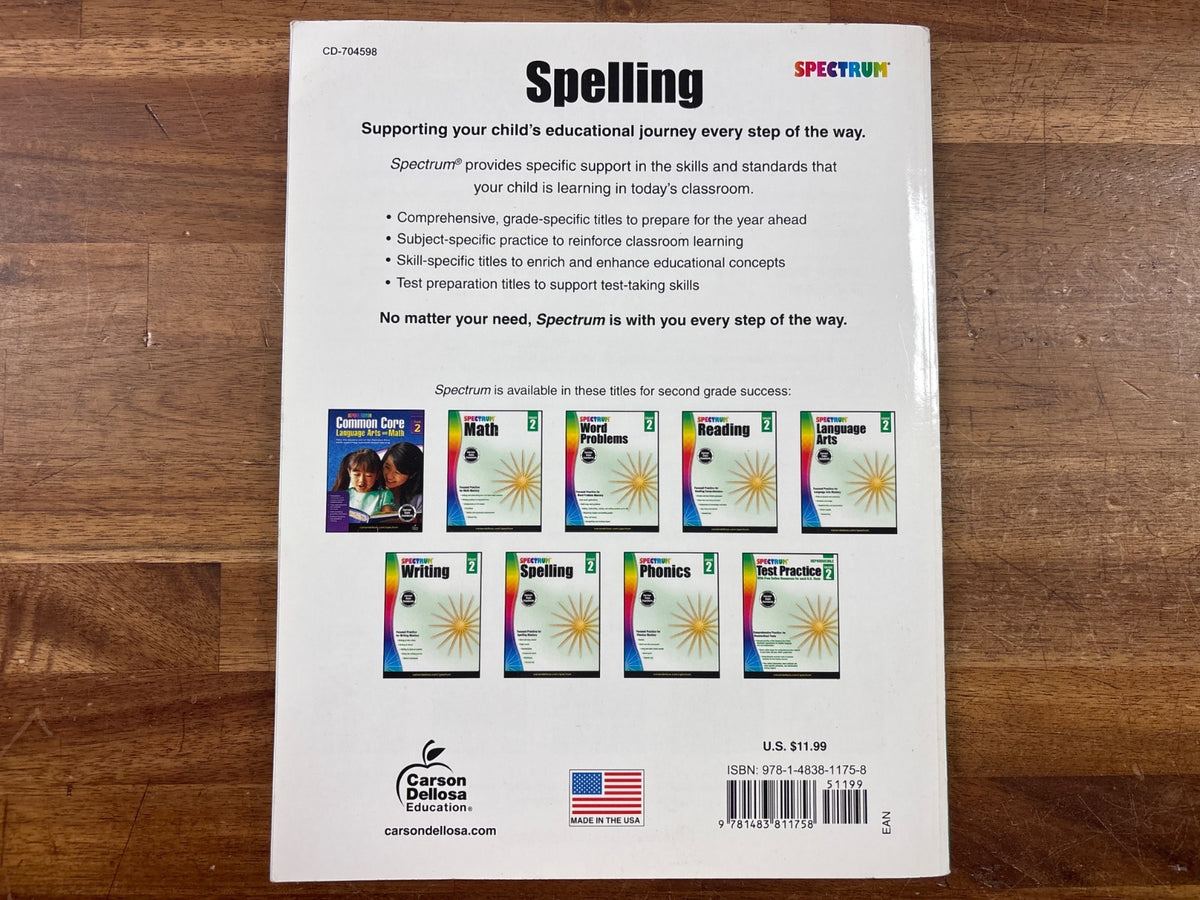 Spectrum Spelling Grade 2 Workbook — photo 2 of 2