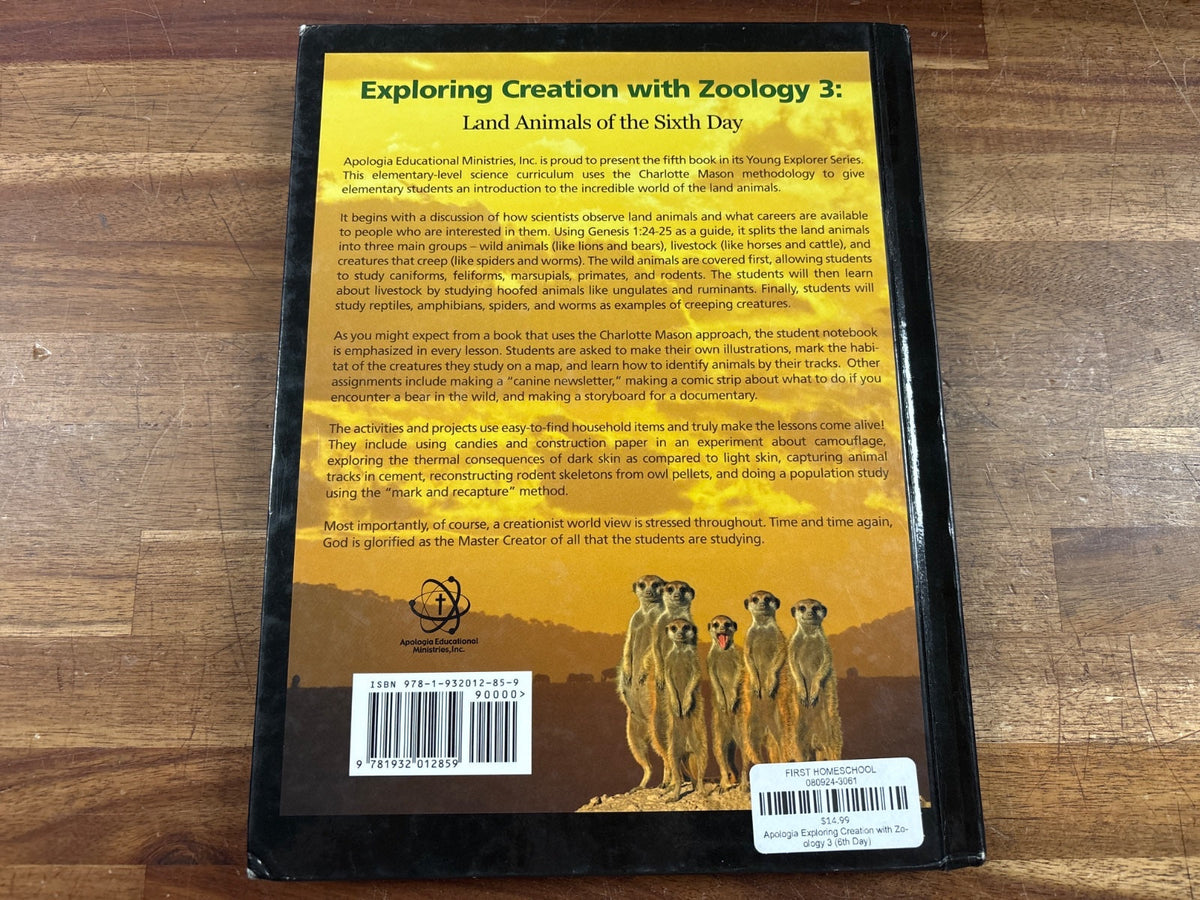 Apologia Exploring Creation Zoology 3 Land Animals Text — Good