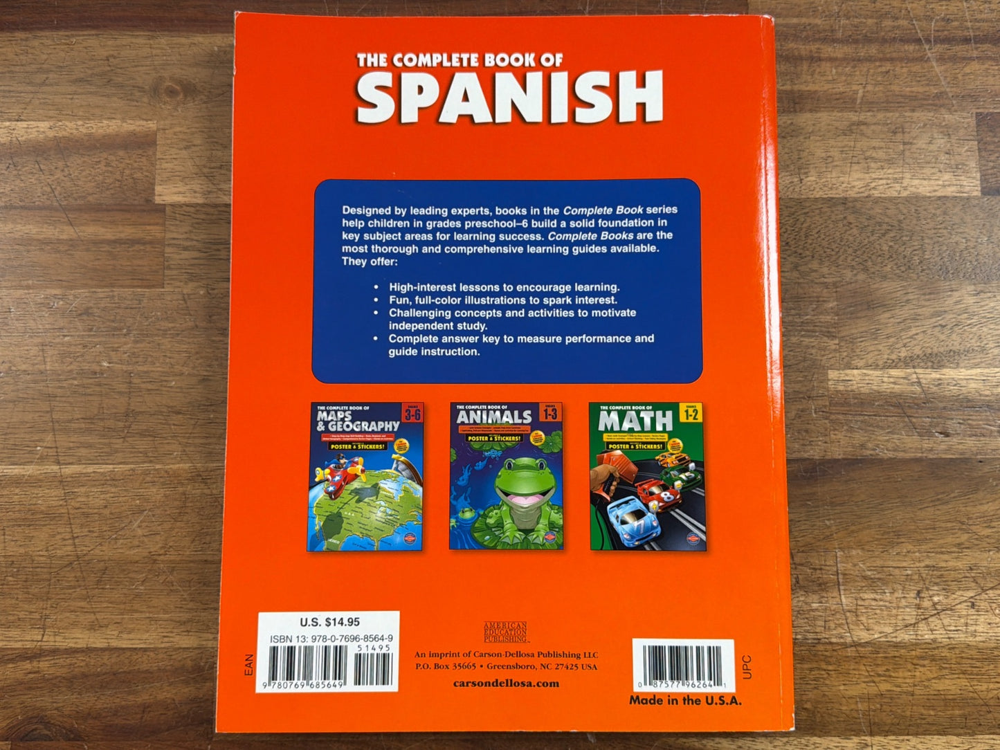 The Complete Book of Spanish Grades 1-3 Workbook