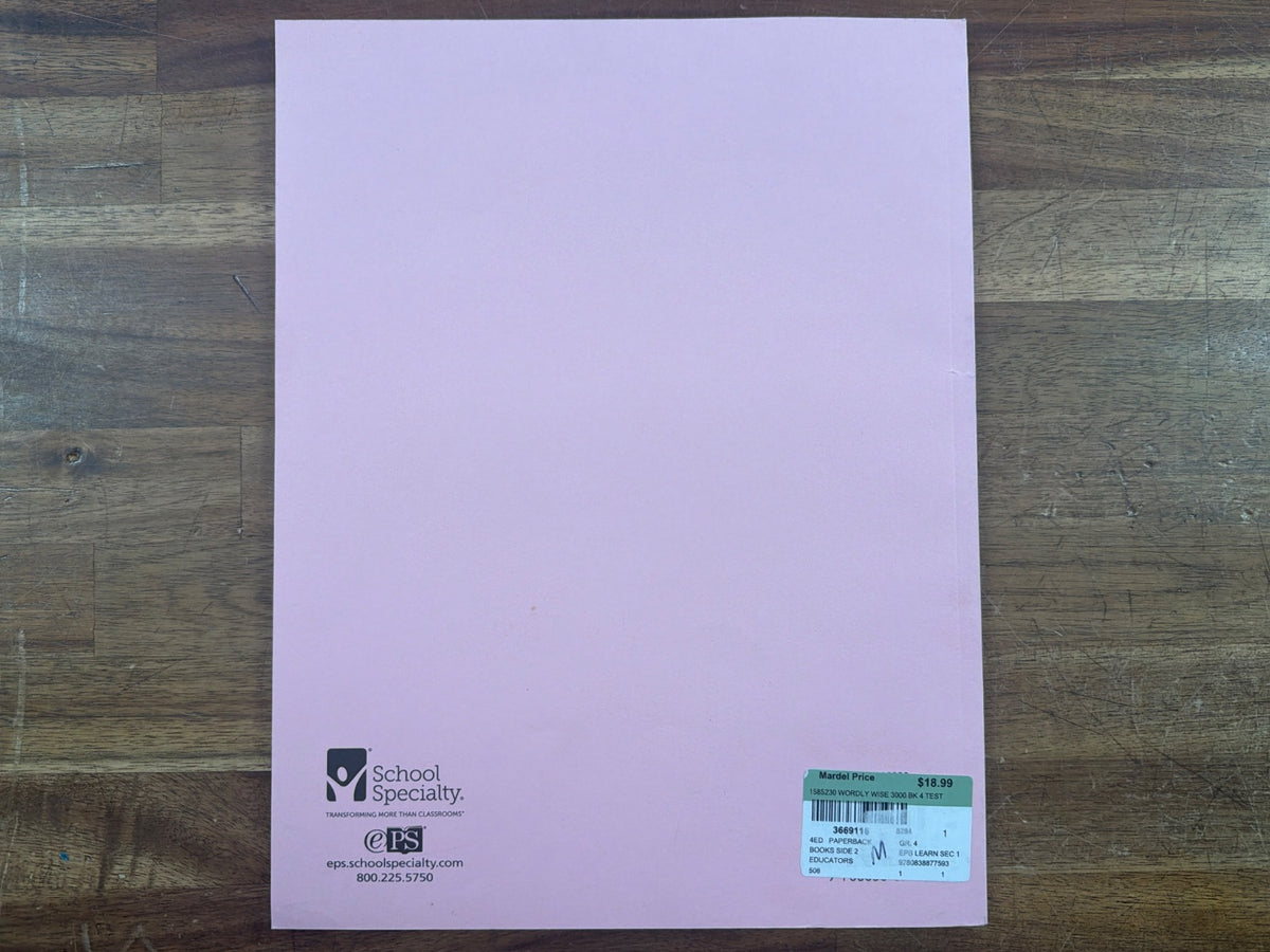 Wordly Wise 3000 Book 4 Test Booklet 4th Edition