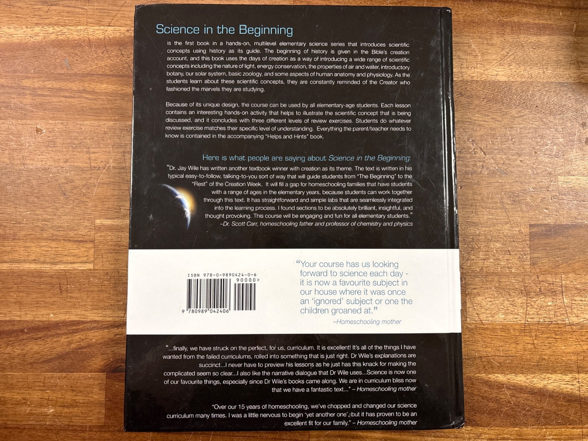 Science in the Beginning by Dr. Jay Wile Homeschool Text