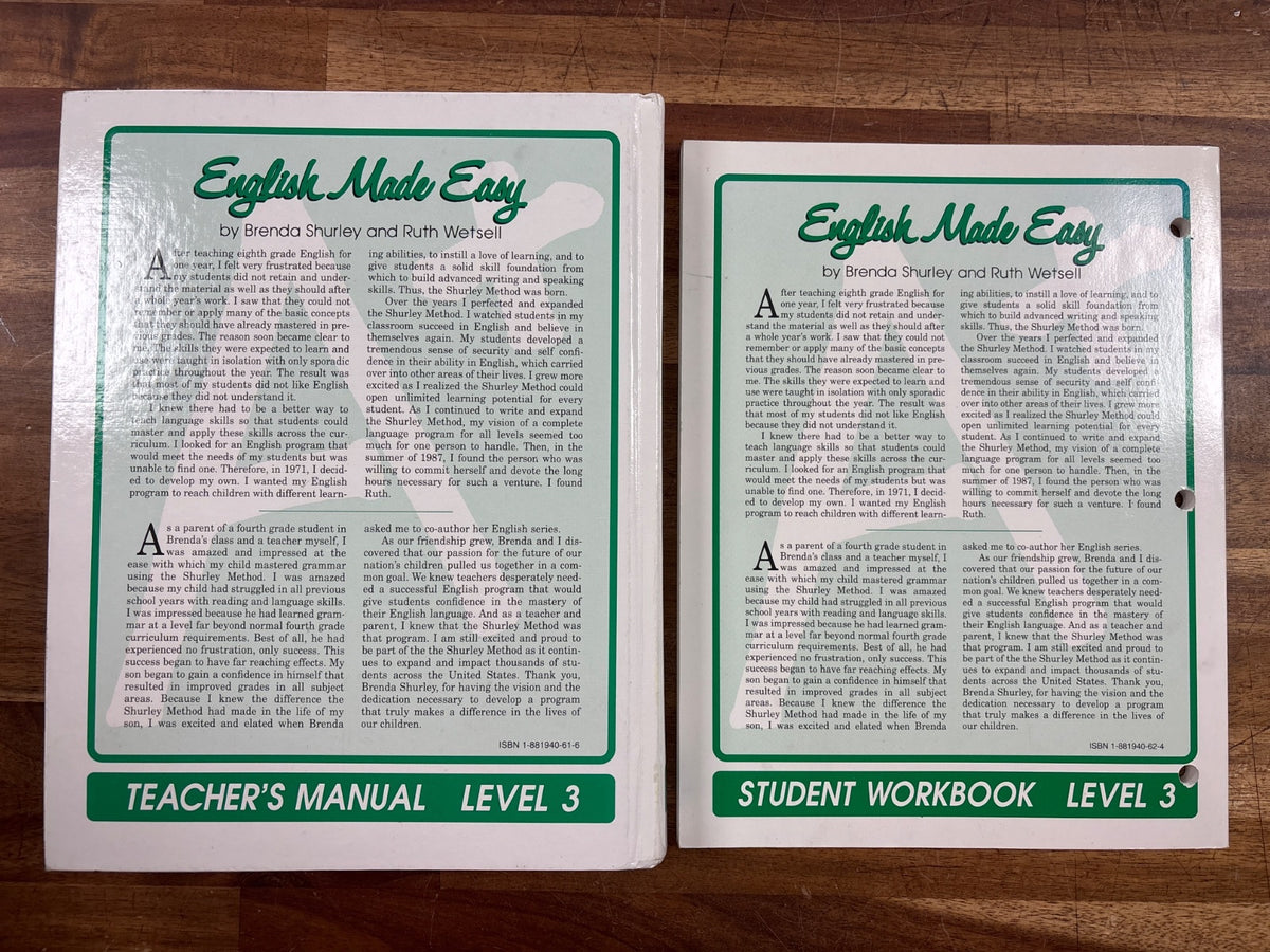 Shurley Method English Made Easy Level 3 Teacher & Student Set — photo 2 of 2