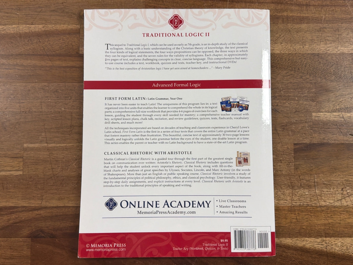 Traditional Logic II Teacher Key 2nd Edition Memoria Press