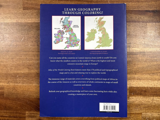 Atlas of the World Coloring Book: Political & Topo Maps