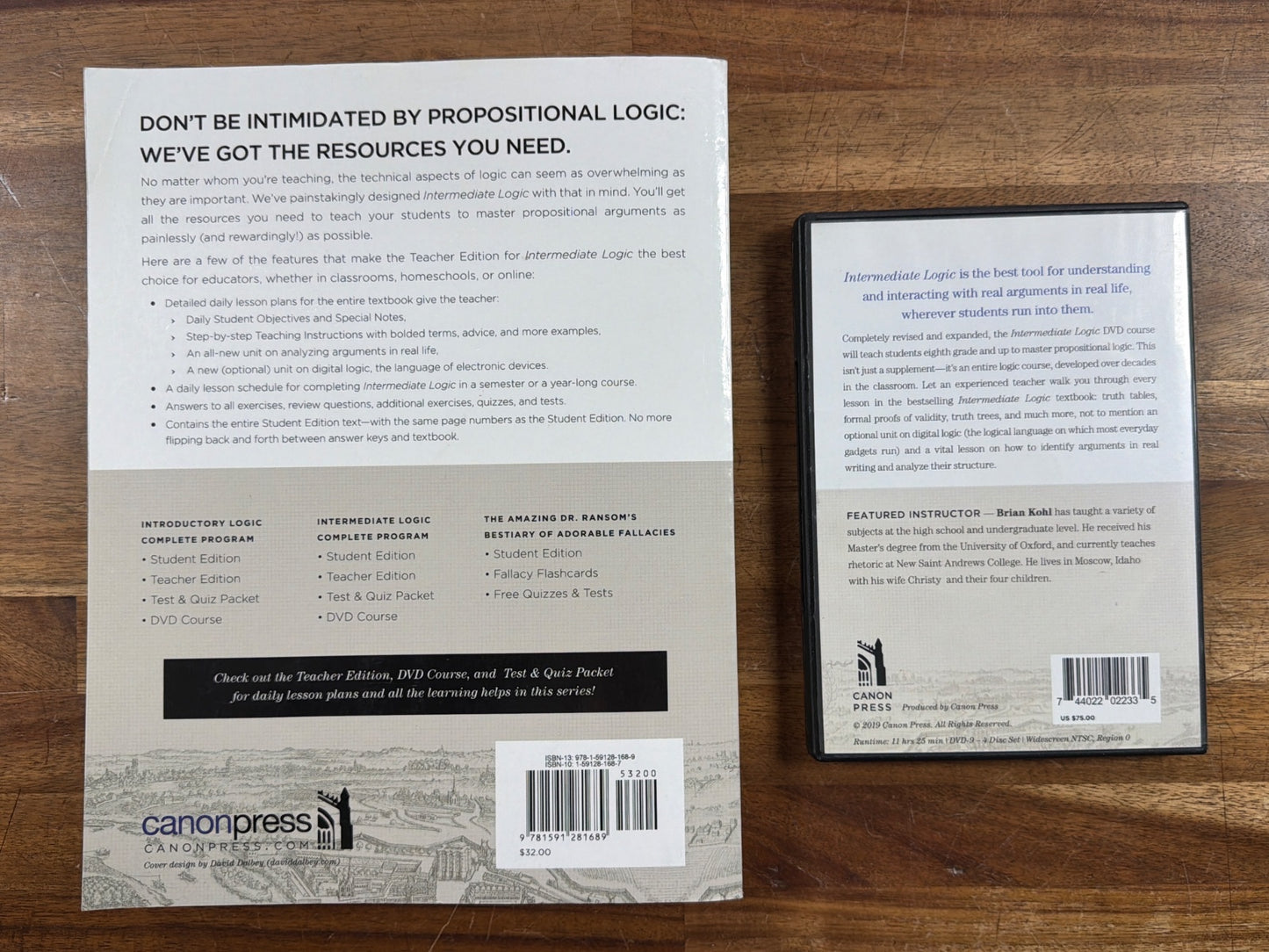 Canon Press Intermediate Logic Teacher Edition & DVD Set