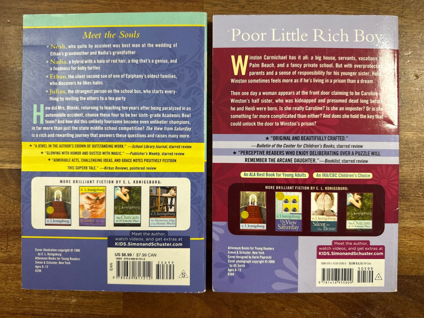 E.L. Konigsburg Books: View From Saturday & Father's Daughter