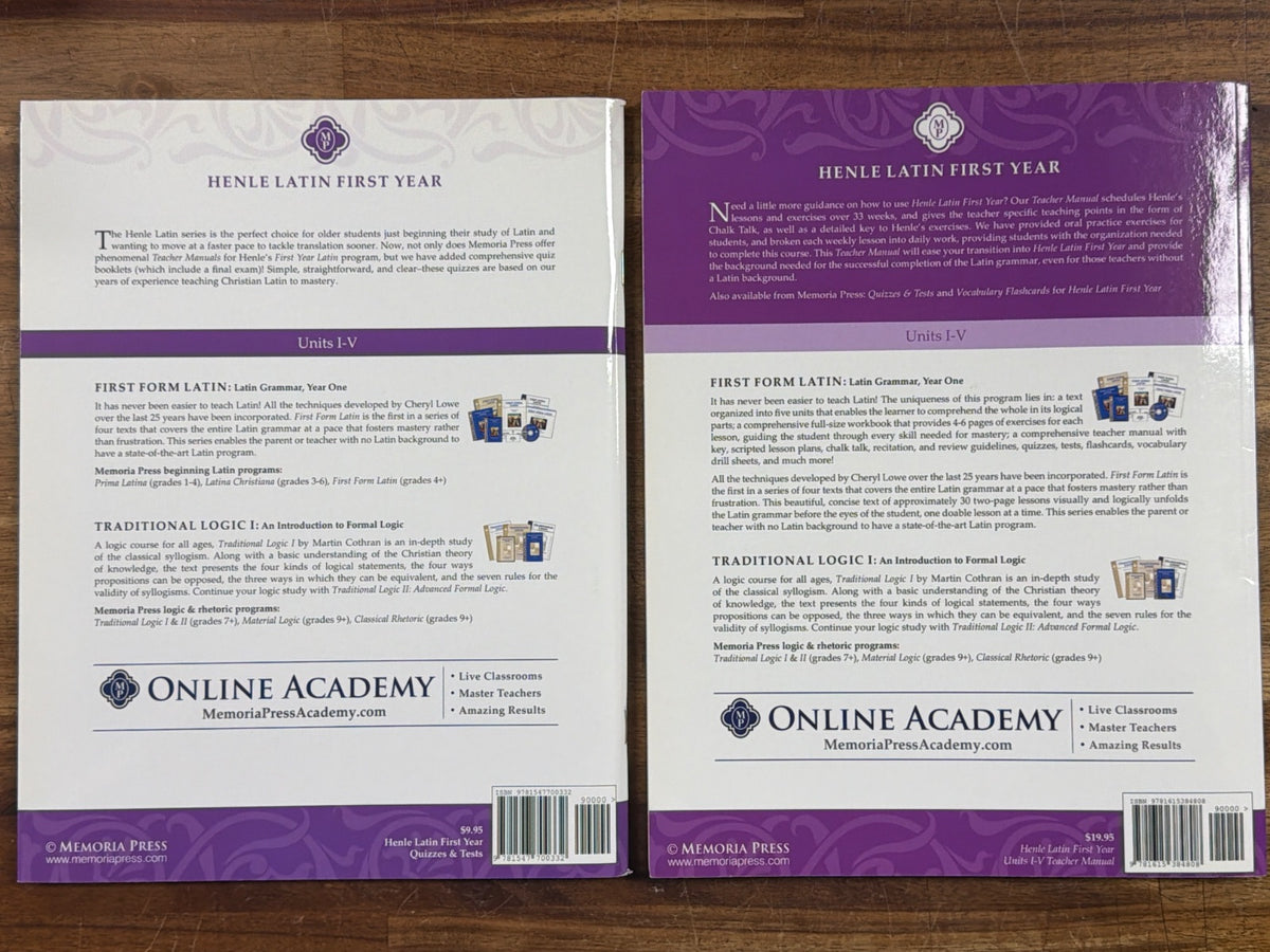 Henle Latin First Year Units I-V Teacher Manual & Tests