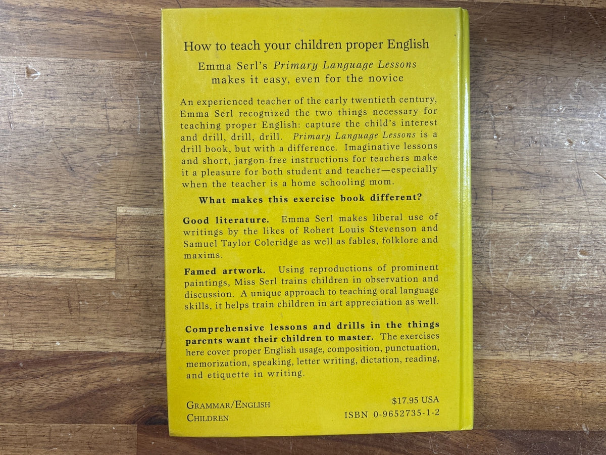 Primary Language Lessons by Emma Serl Homeschool Grammar Book