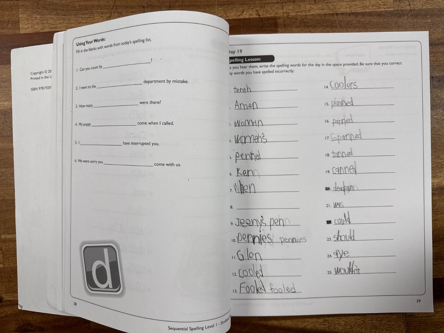 Sequential Spelling Level 1 Student Workbook