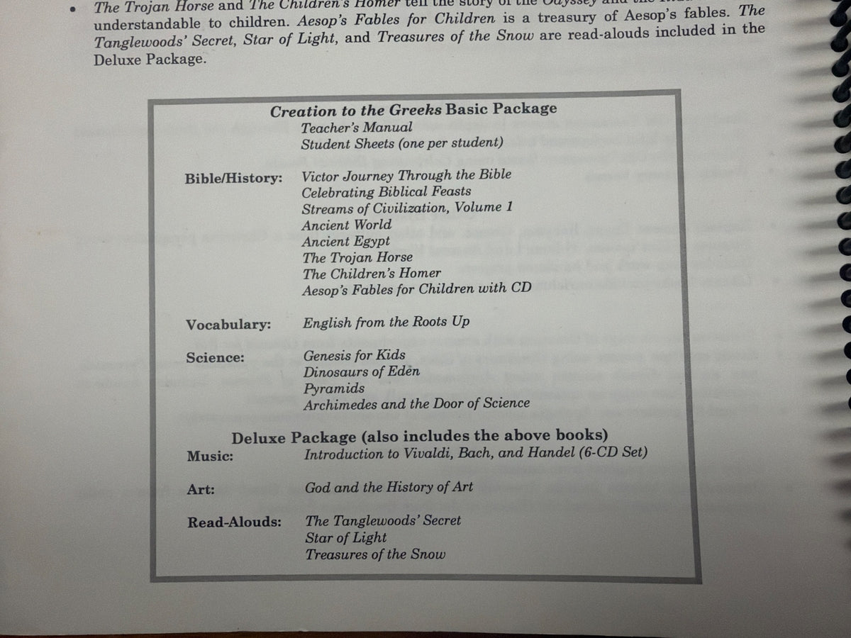 My Father's World Creation to the Greeks 2nd Edition Guide