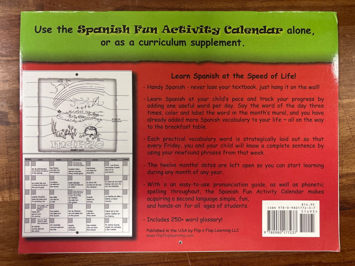 Flip Flop Spanish See It Say It + Activity Calendar Set — photo 5 of 5