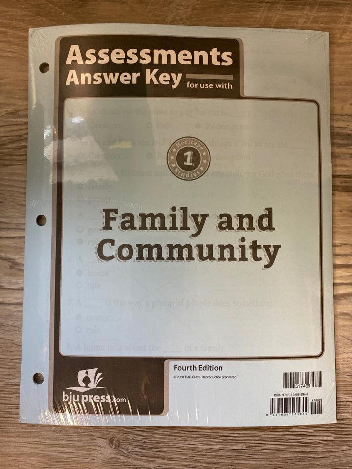 BJU Heritage Studies 1 4th Ed.Assessments and Answer Key