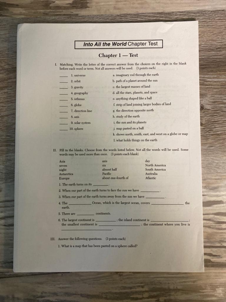 CLE Into All the World, Level 400 Teacher's Guide, Student Pack and Tests
