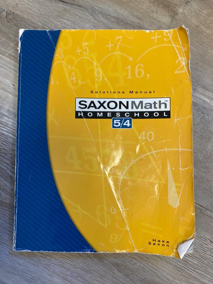 Saxon Math 5/4 Solutions Manual 3rd Ed.