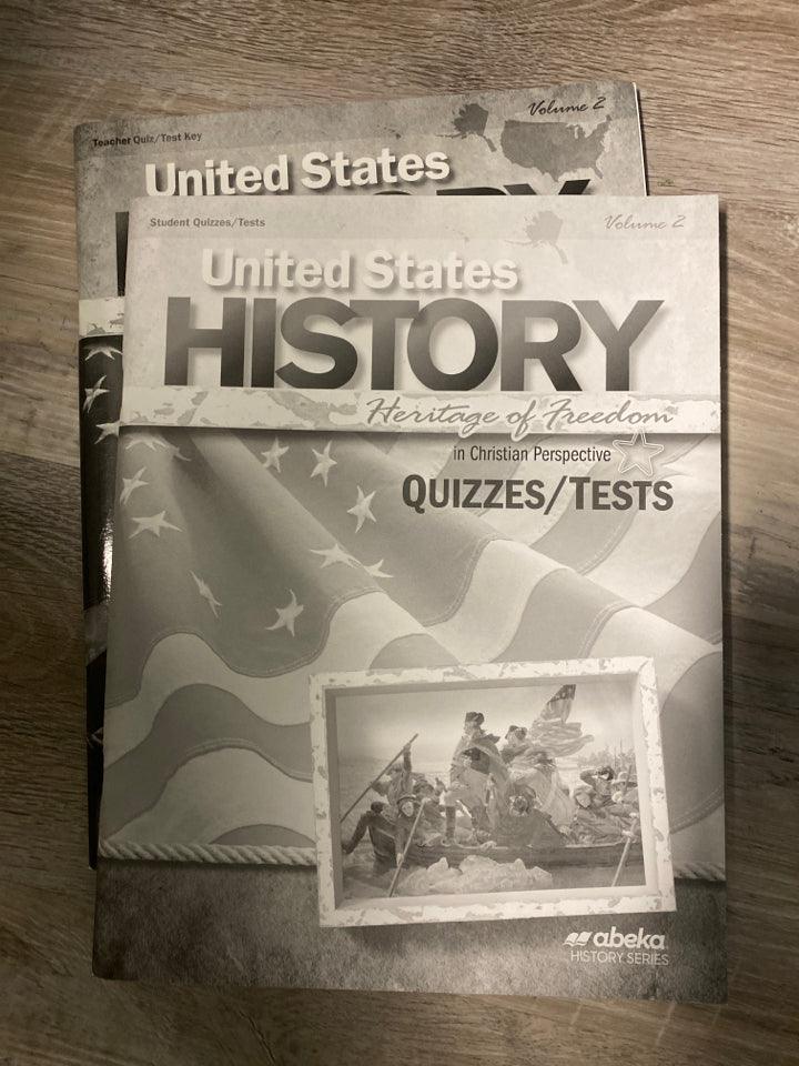 Abeka United States History 4th Ed. Quizzes/Tests & Key Vol. 2