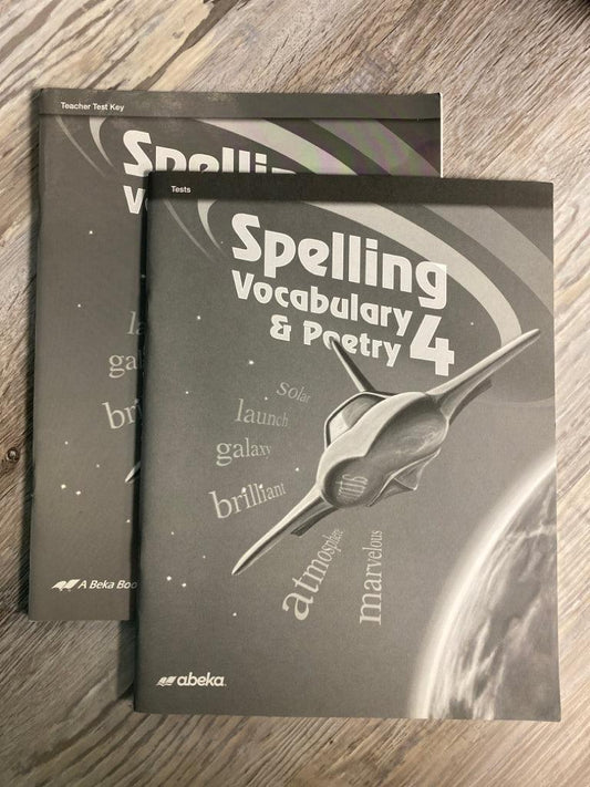 Abeka Spelling Vocabulary and Poetry 4  Teacher Tests and Key 3rd Ed.