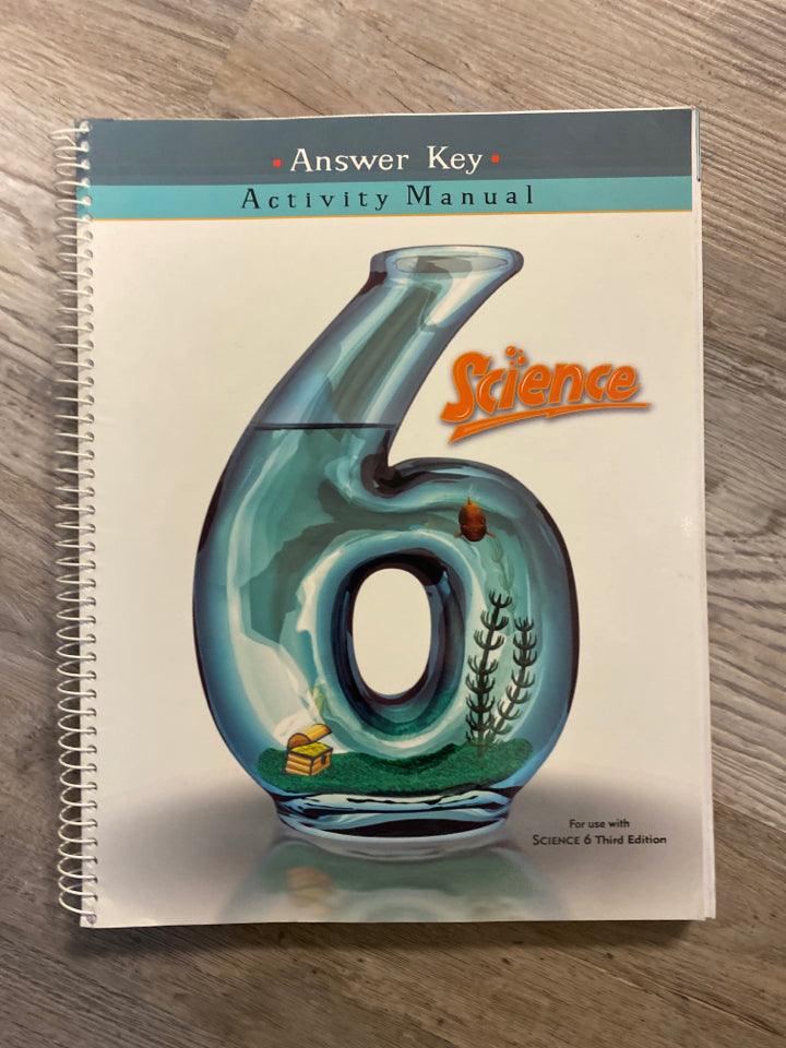 BJU Science 6 Activity Manual Answer Key, 3rd Ed.