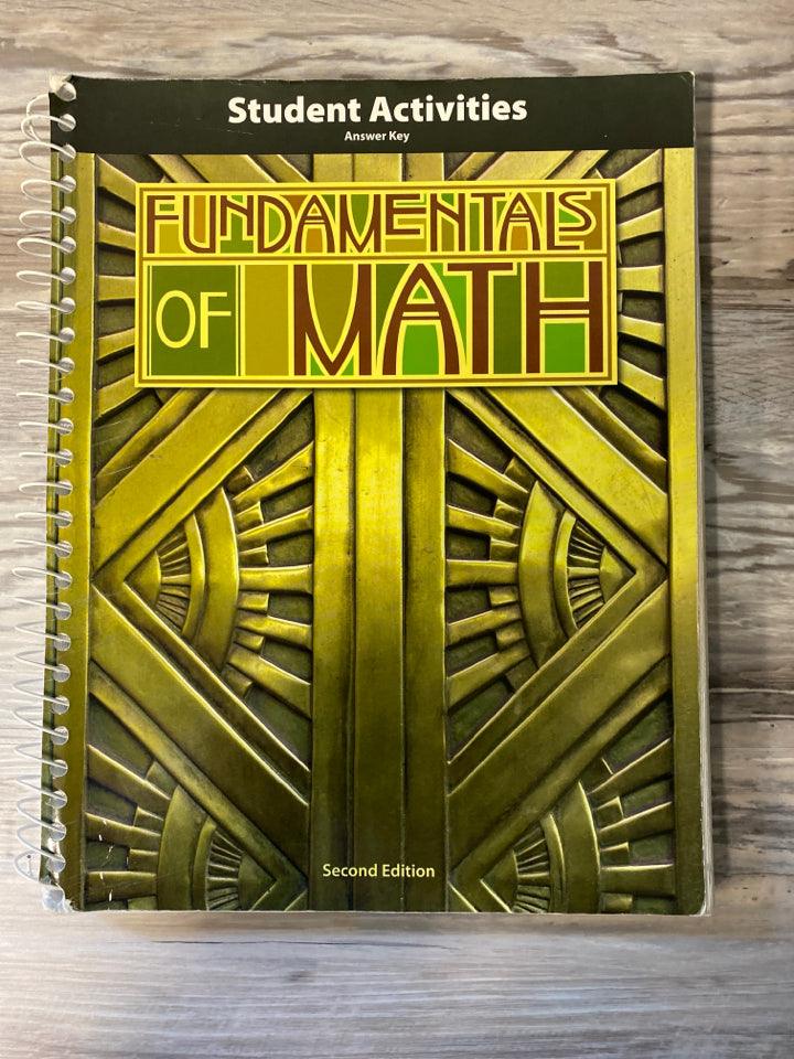 BJU Fundamentals of Math Student Activites Key 2nd Ed.