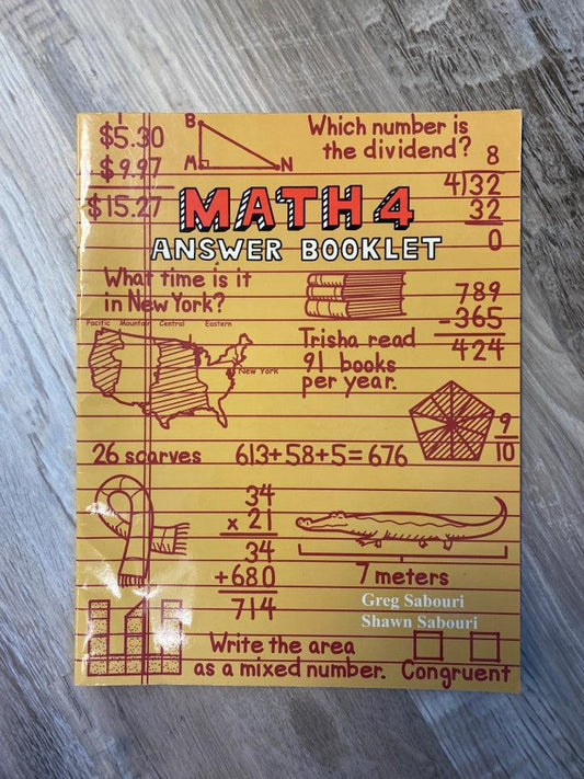 Teaching Textbooks Math 4 Answer Booklet
