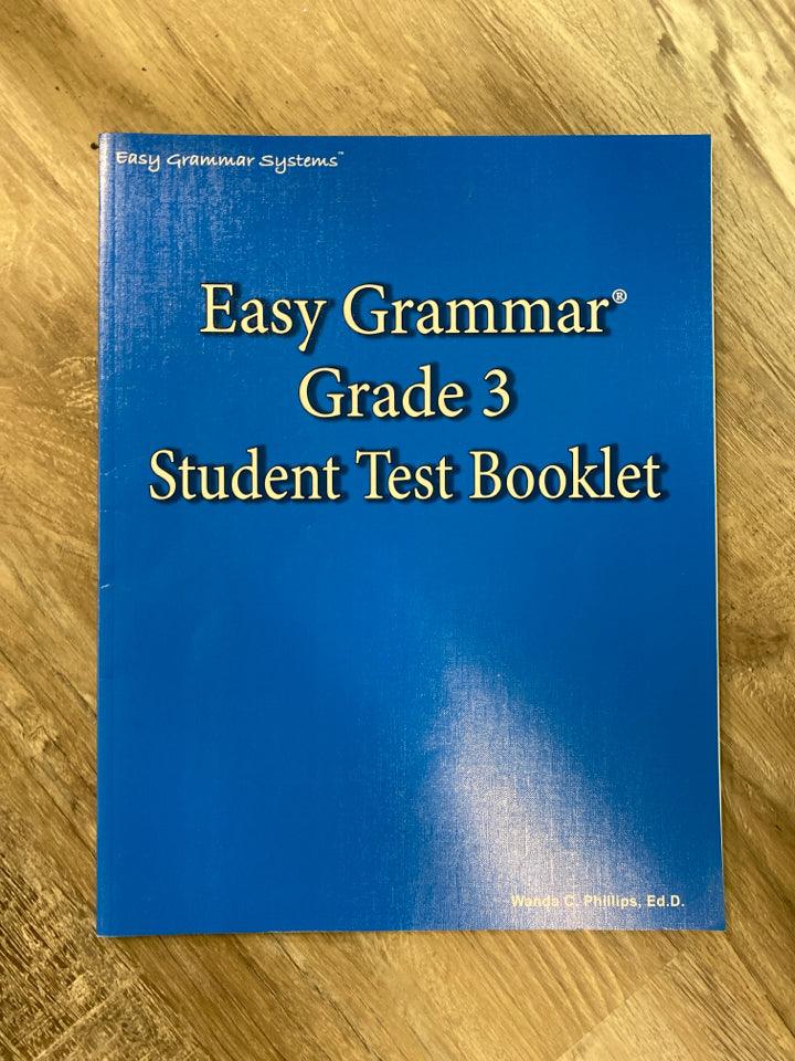 Easy Grammar Grade 3 Test Booklet