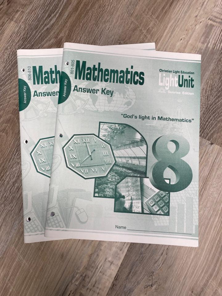 CLE Mathematics 8 Answer Keys