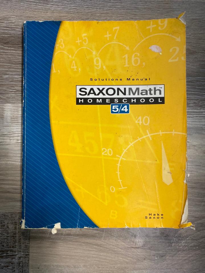 Saxon Math 5/4 Homeschool Solutions Manual