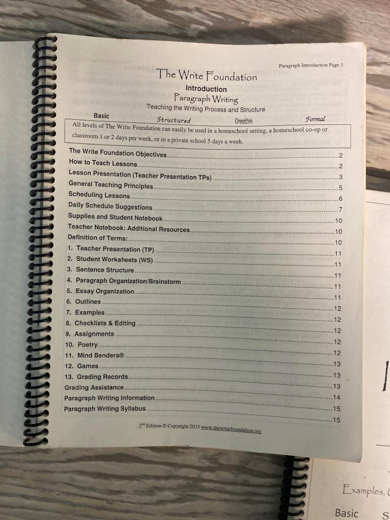 The Write Foundation Paragraph Writing Instructions, Level 2