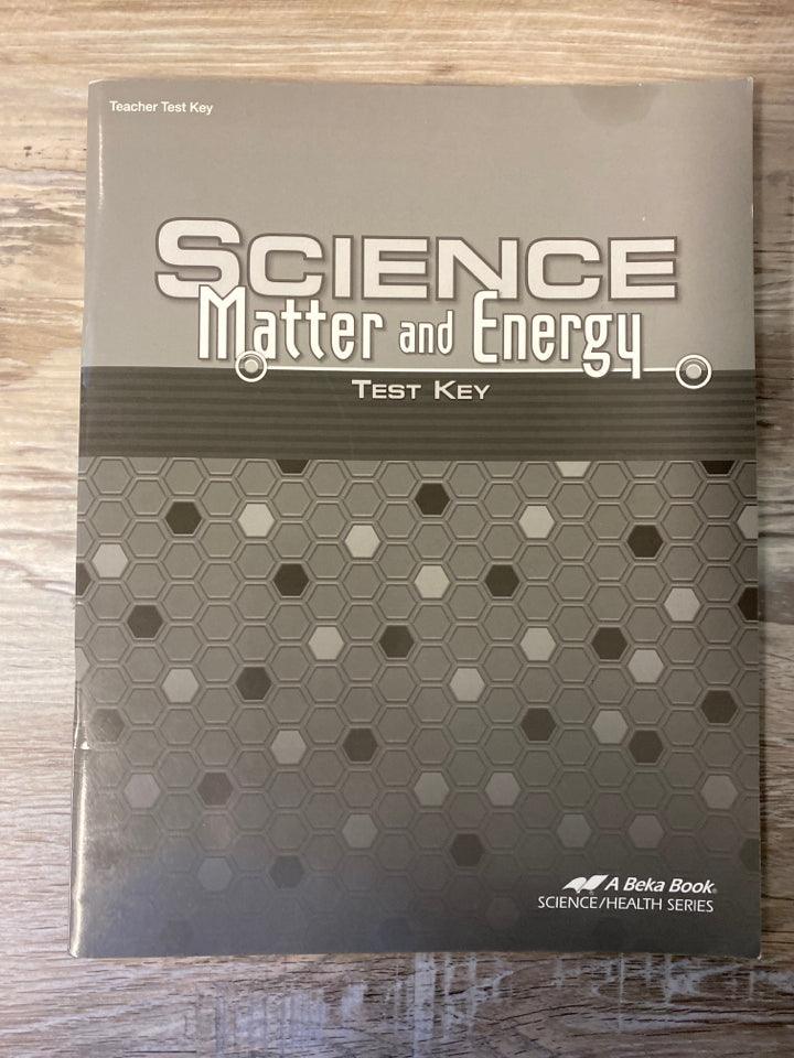 Abeka Science Matter and Energy Answer Key, Quiz Key, Test Key