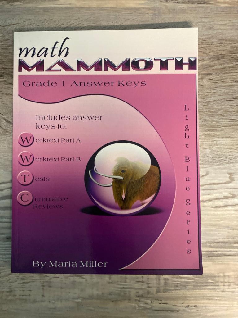 Math Mammoth Grade 1 Answer Keys