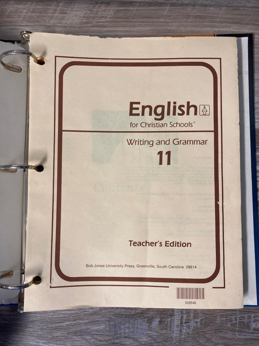 BJU English Writing and Grammar 11 Teacher's Edition