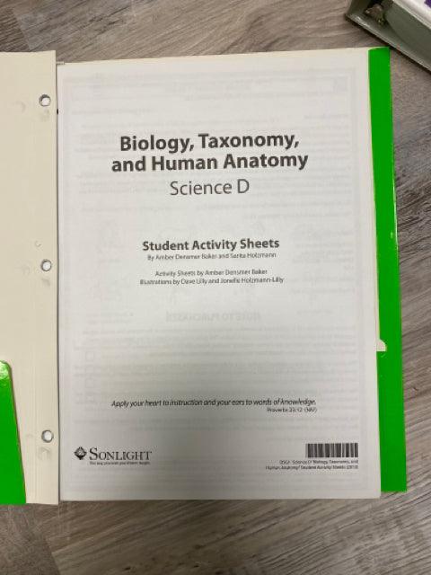Sonlight Biology, Taxonomy and Human Anatomy, Science D Inst. Guide - First Homeschool
