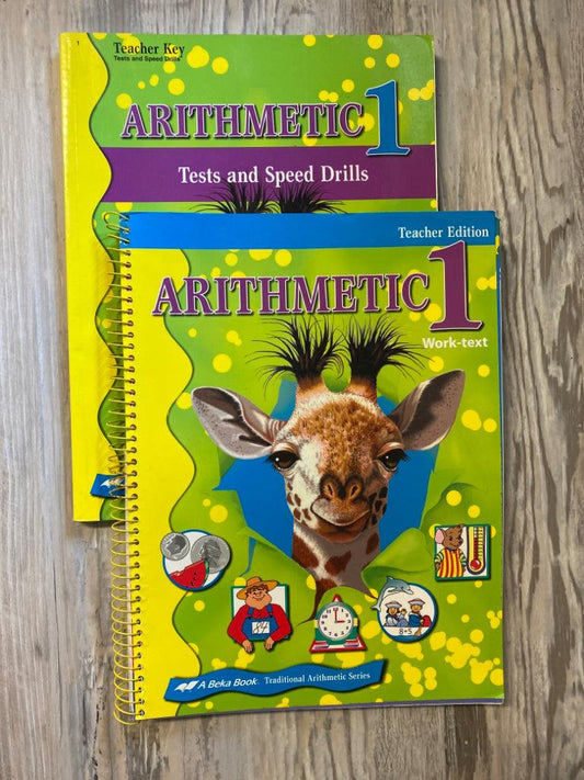 Abeka Arithmetic 1 Worktext Teacher Key and Tests & Speed Drills Teacher Key Set