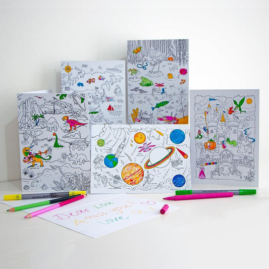 Send a Smile Coloring Card 6 pack - First Homeschool