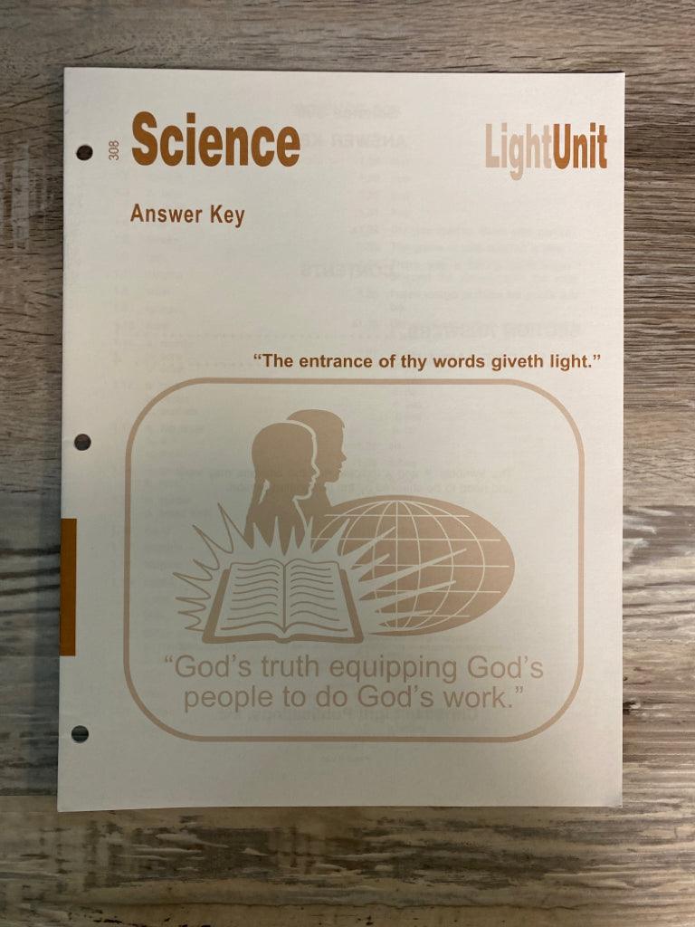CLE Science Answer Key to Light Unit 308