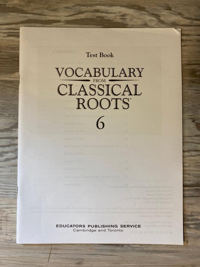 Vocabulary from Classical Roots 6 Test Book