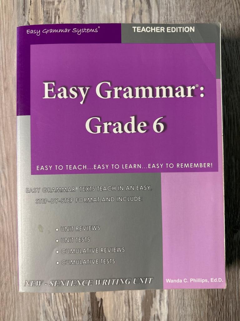 Easy Grammar Grade 6 Teacher Edition