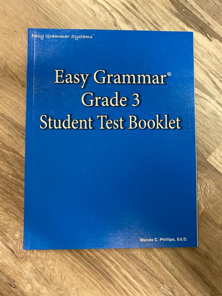 Easy Grammar Grade 3 Test Booklet