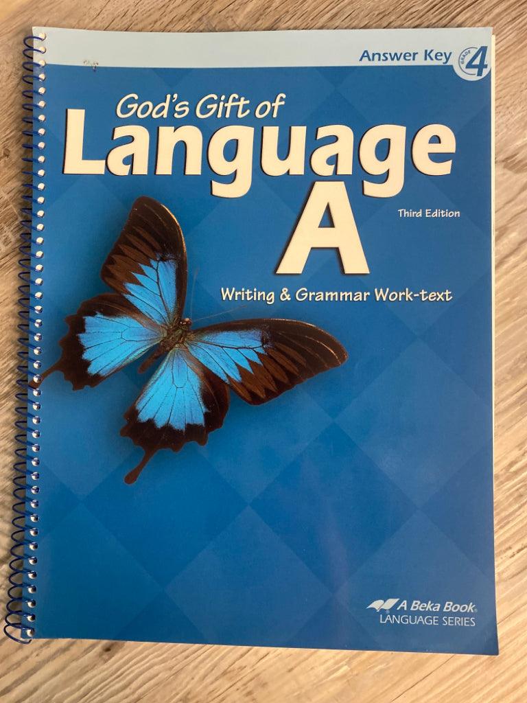 Abeka God's Gift of Language A Answer Key, Third Edition
