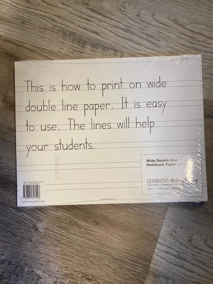 Wide Double Lined Notebook Paper