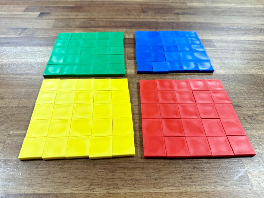 100 pcs Square Color Tiles Thick - edxeducation