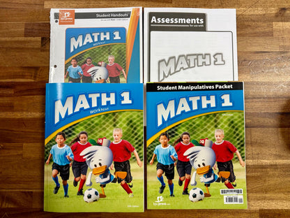 BJU Math 1 Fifth Ed Set of 4 - Very Good & Clean
