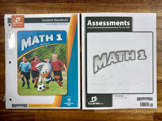 BJU Math 1 Fifth Ed Set of 4 - Very Good & Clean
